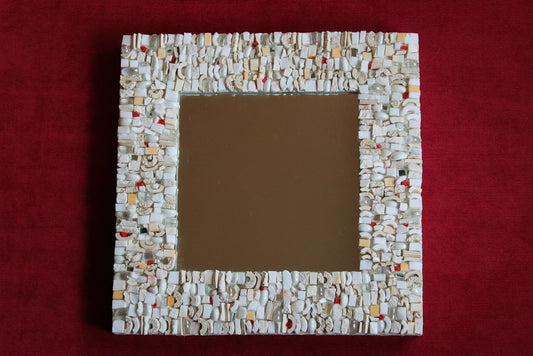 Specchio bianco 25x25 cm vista frontale