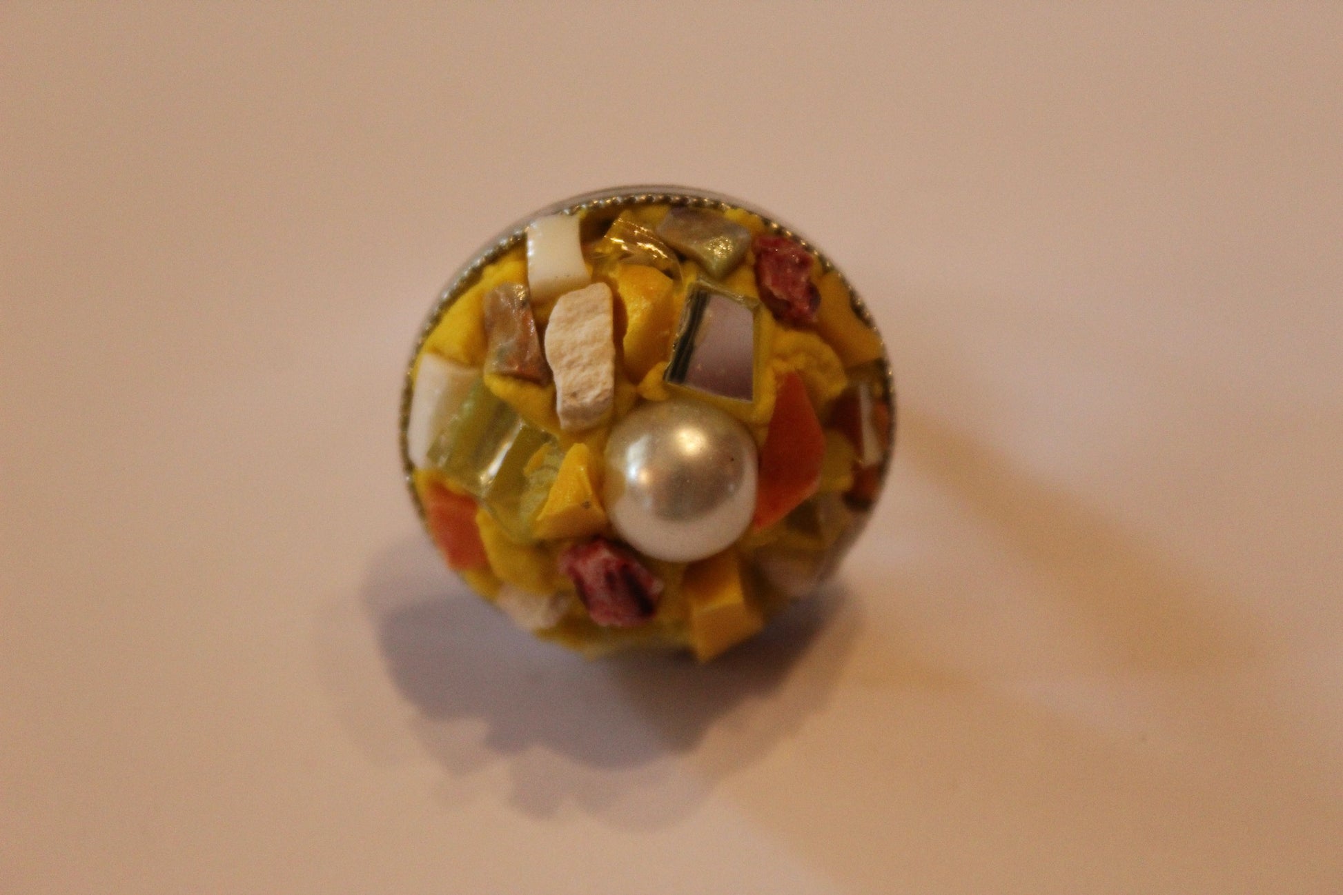 Anello "Vulcano Giallo" vista frontale